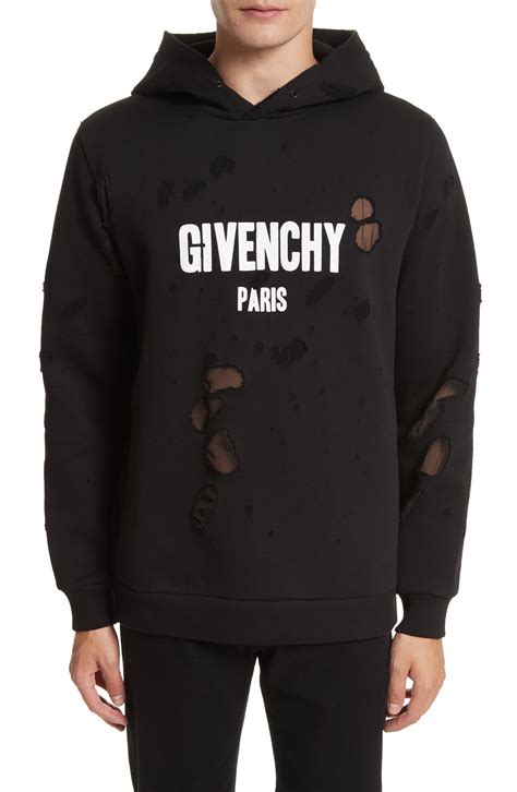 givenchy hoodie red logo|givenchy hoodie distressed.